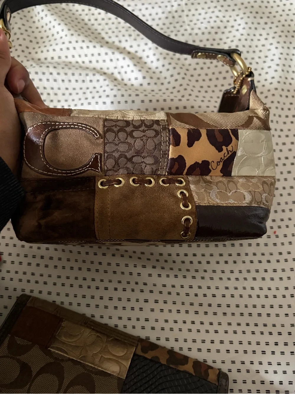 Coach wristlet patchwork